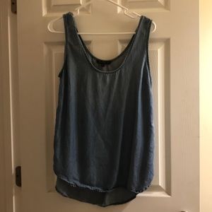 Velvet heart denim tank
